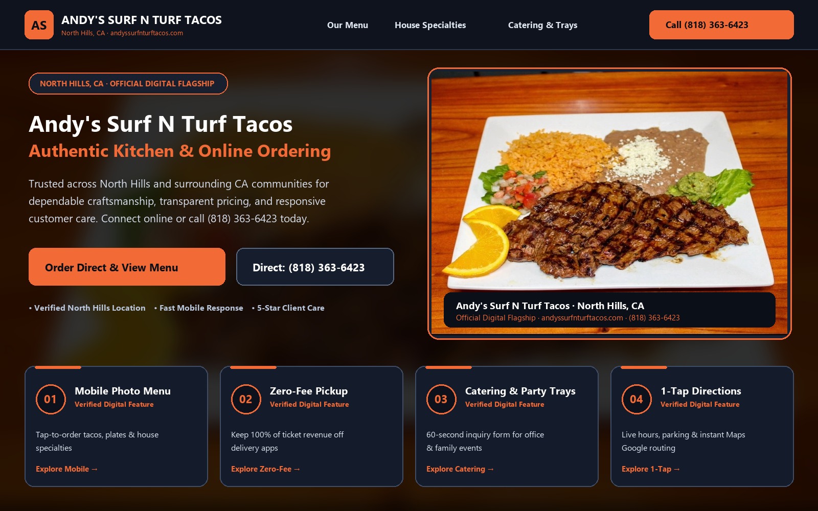 Proposed Andy's Surf N Turf Tacos homepage preview